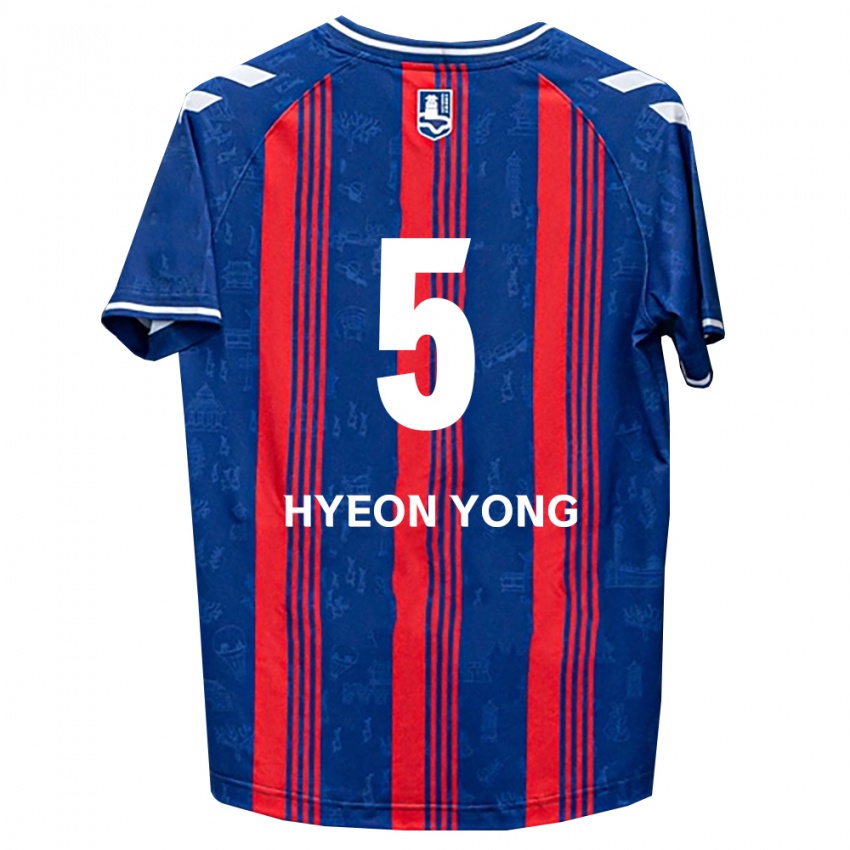 נשים Hyeon-Yong Lee #5 כחול אדום לבן ג'רזי ביתית 2026/27 חולצה קצרה