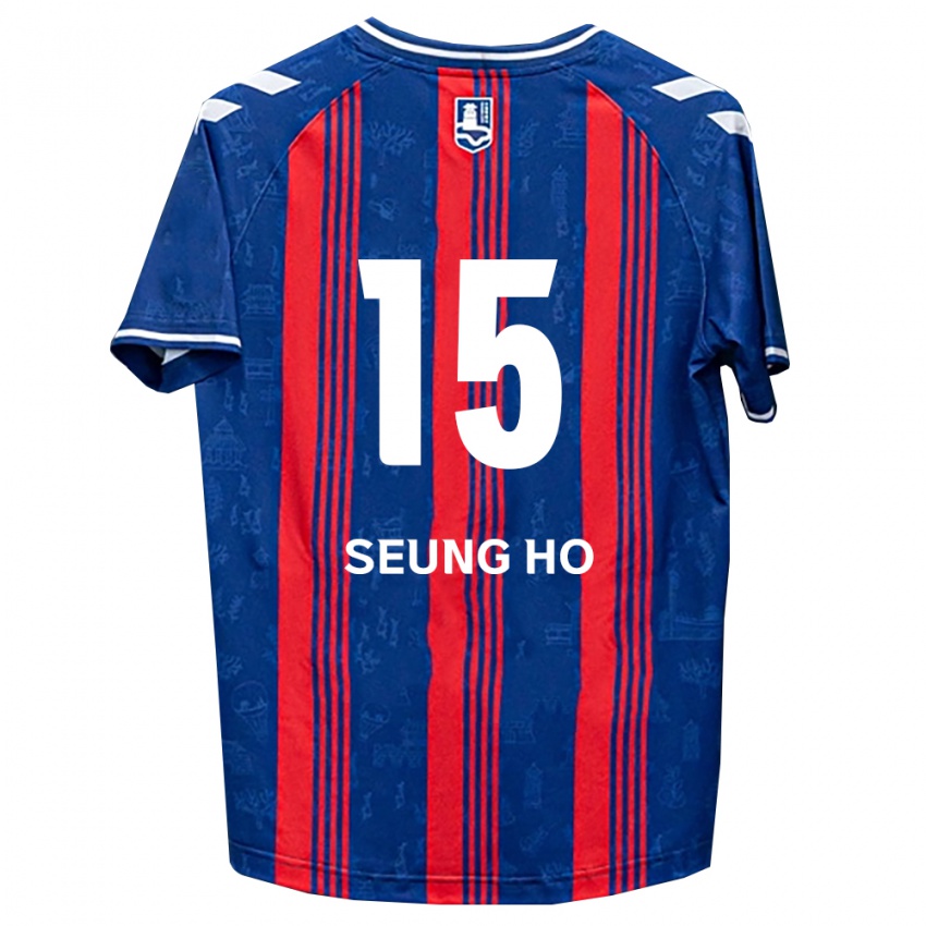 נשים Seung-Ho Cho #15 כחול אדום לבן ג'רזי ביתית 2026/27 חולצה קצרה