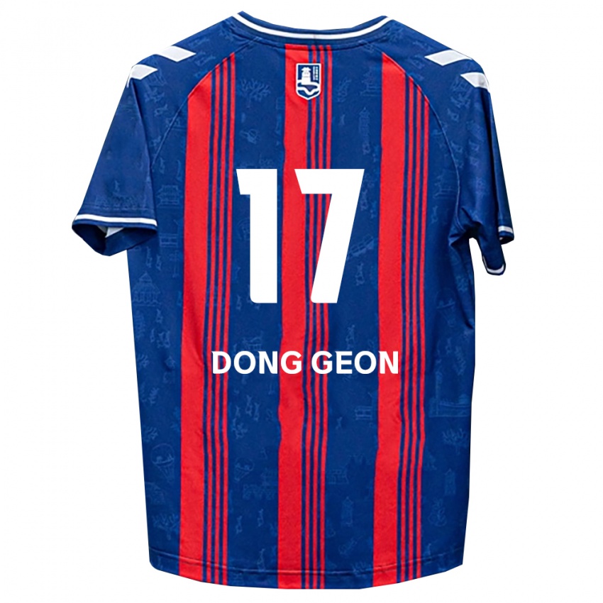 נשים Dong-Geon No #17 כחול אדום לבן ג'רזי ביתית 2026/27 חולצה קצרה