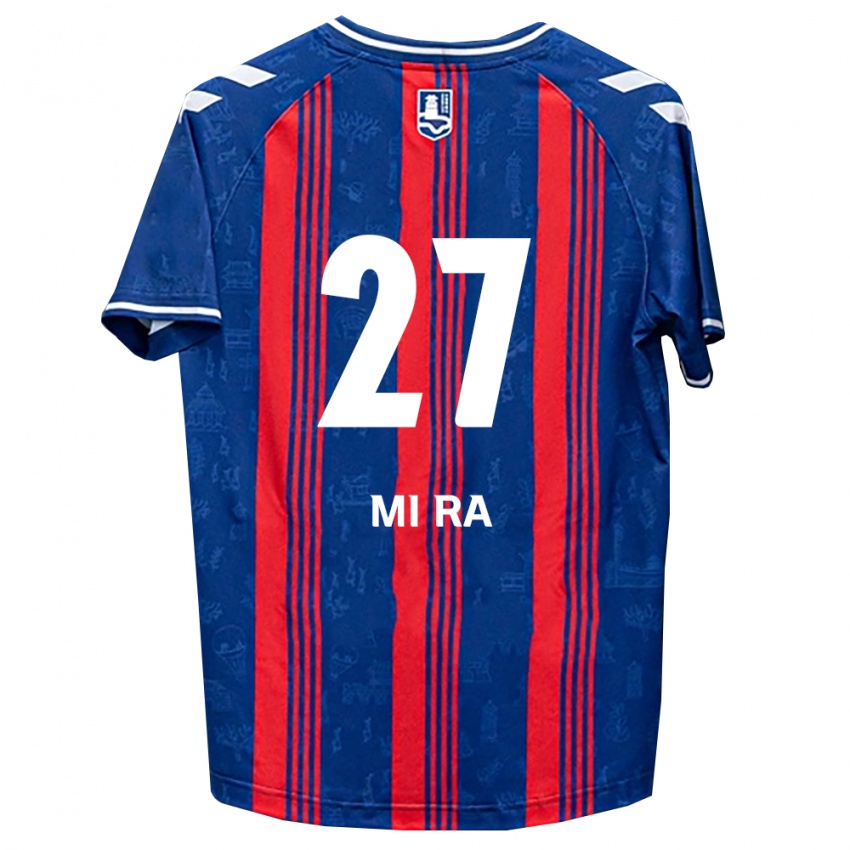 נשים מון מי-רה #27 כחול אדום לבן ג'רזי ביתית 2026/27 חולצה קצרה נשים מון מי-רה #27 כחול אדום לבן ג'רזי ביתית 2026/27 חולצה קצרה
