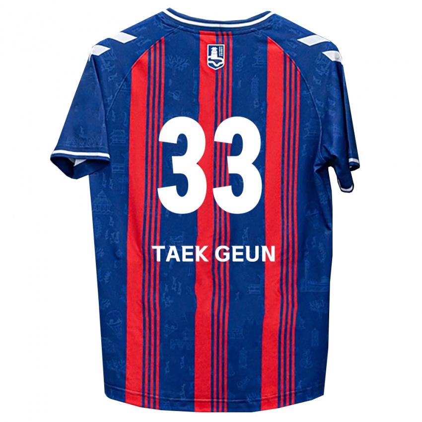 נשים Taek-Geun Lee #33 כחול אדום לבן ג'רזי ביתית 2026/27 חולצה קצרה