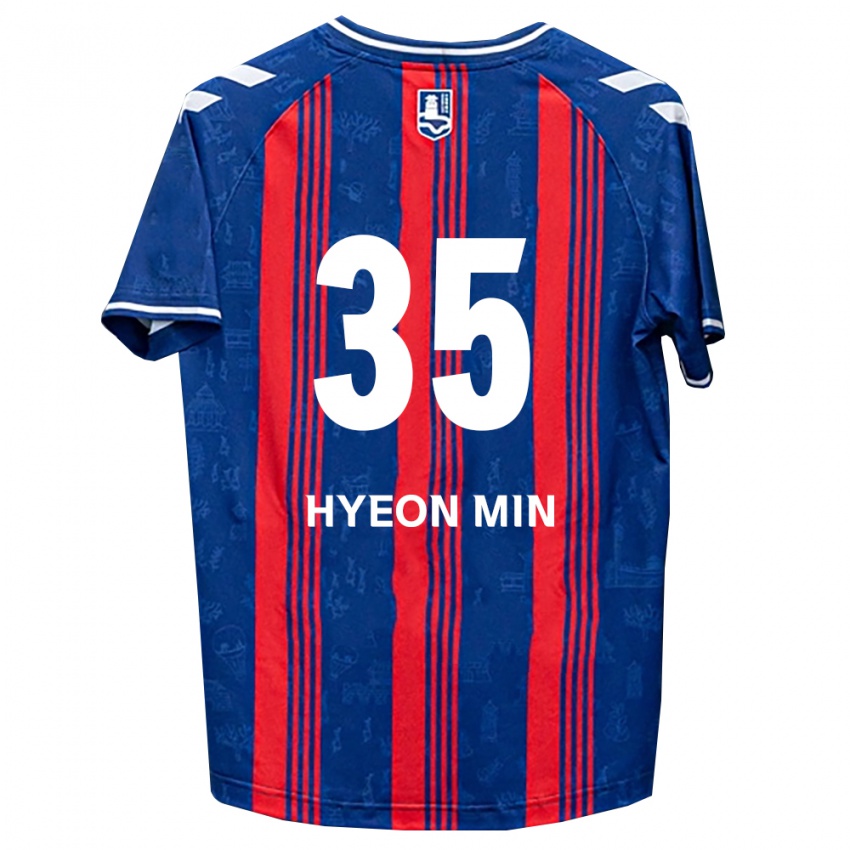 נשים Hyeon-Min Kim #35 כחול אדום לבן ג'רזי ביתית 2026/27 חולצה קצרה