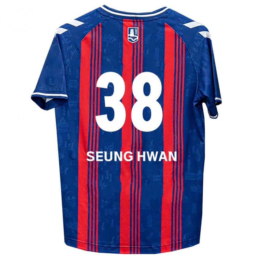 נשים Seung-Hwan Baek #38 כחול אדום לבן ג'רזי ביתית 2026/27 חולצה קצרה
