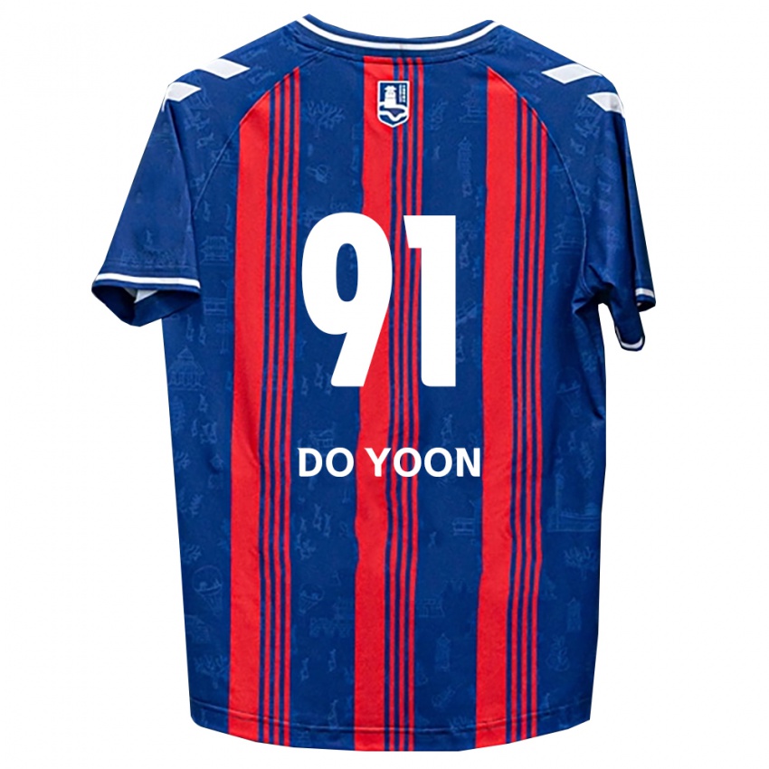 נשים Do-Yoon Kim #91 כחול אדום לבן ג'רזי ביתית 2026/27 חולצה קצרה