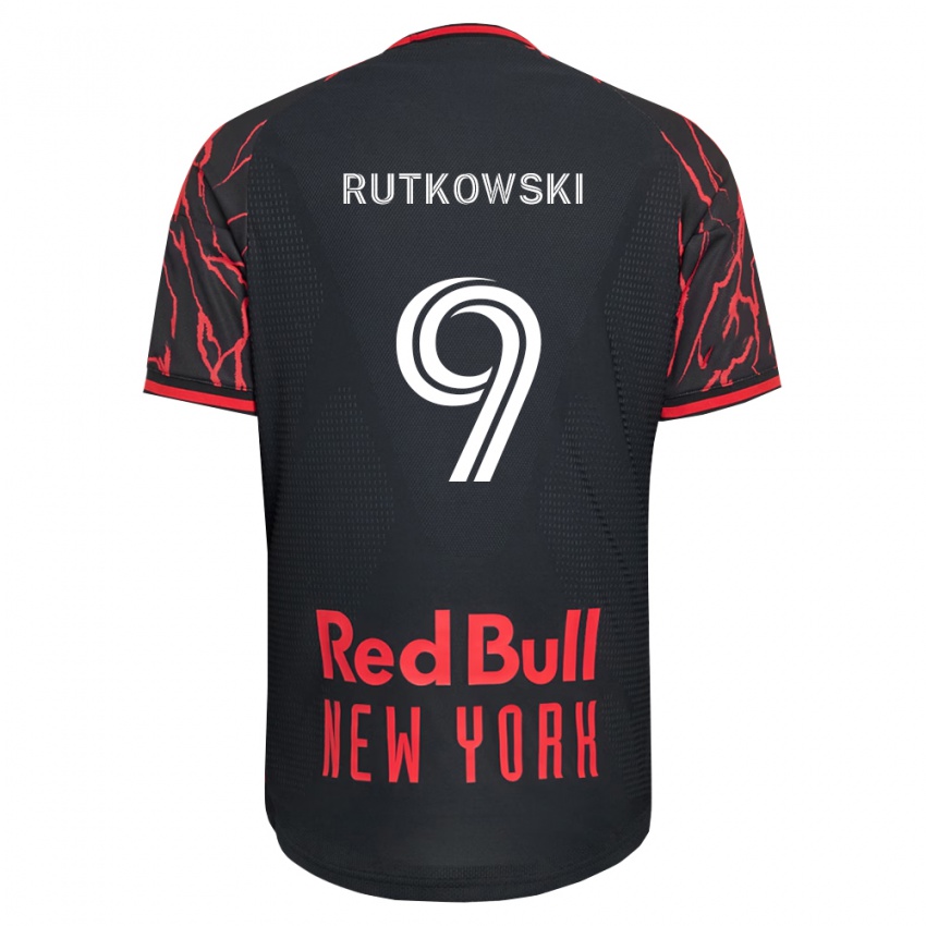 נשים David Rutkowski #9 אדום שחור לבן ג'רזי ביתית 2026/27 חולצה קצרה