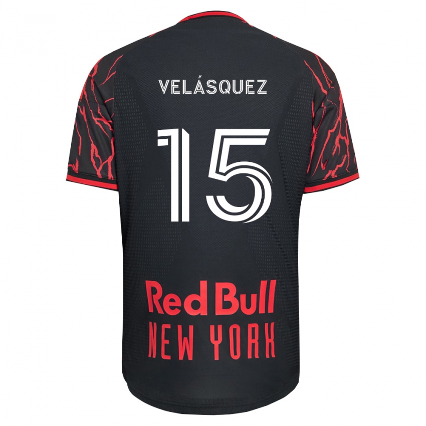נשים Eric Velásquez #15 אדום שחור לבן ג'רזי ביתית 2026/27 חולצה קצרה
