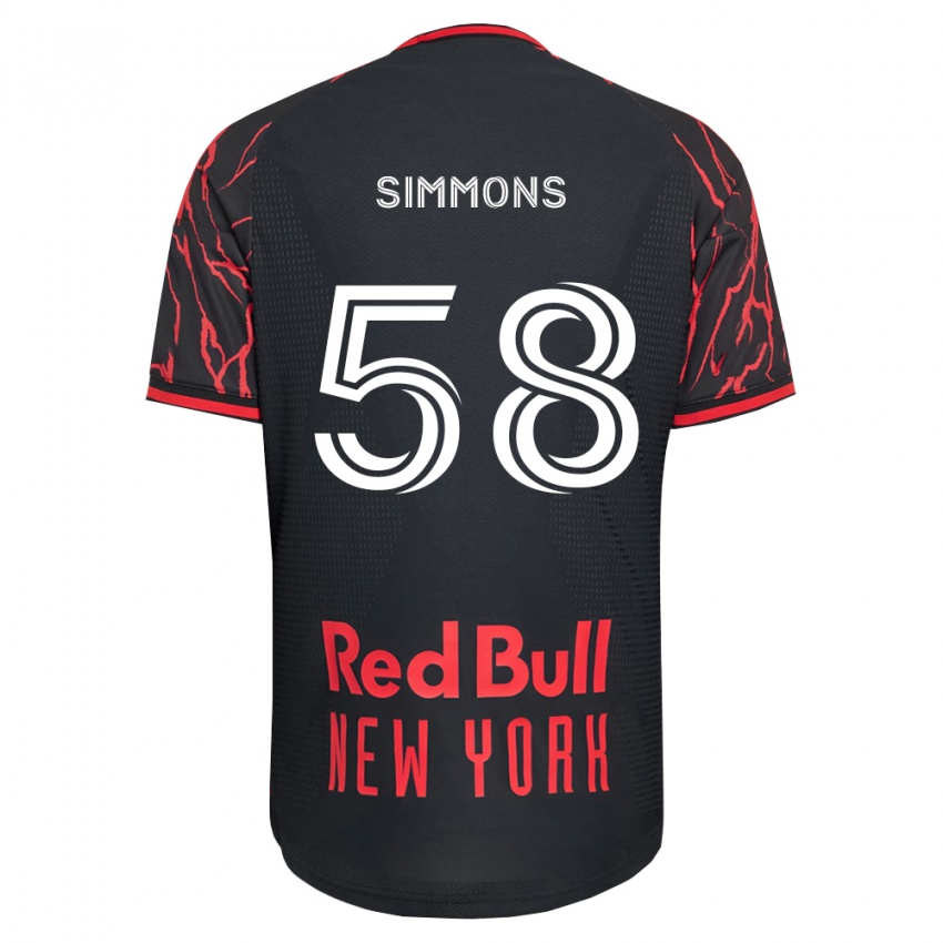 נשים Caleb Simmons #58 אדום שחור לבן ג'רזי ביתית 2026/27 חולצה קצרה