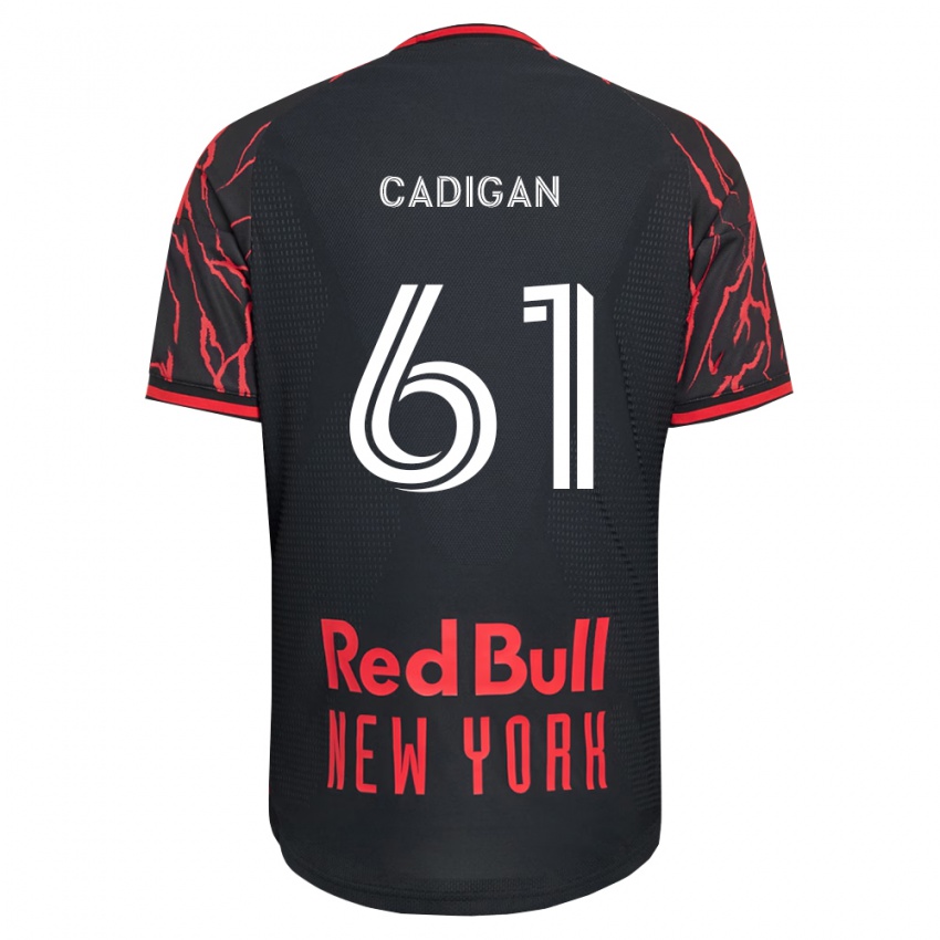 נשים Deven Cadigan #61 אדום שחור לבן ג'רזי ביתית 2026/27 חולצה קצרה