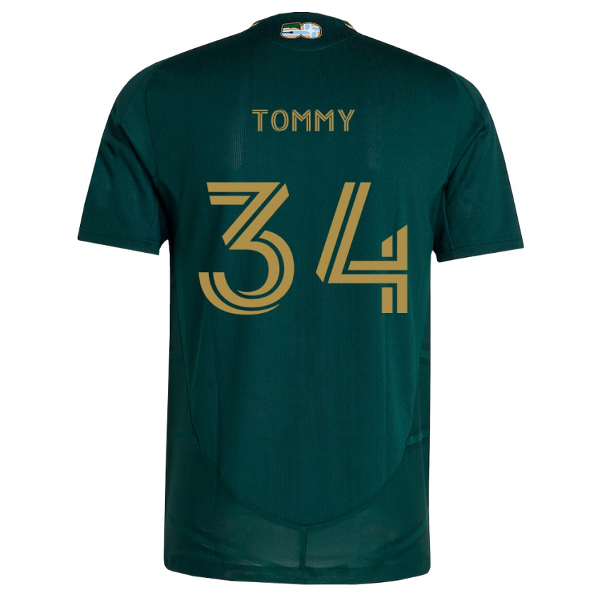 נשים Calem Tommy #34 ירוק כהה חום ג'רזי ביתית 2026/27 חולצה קצרה