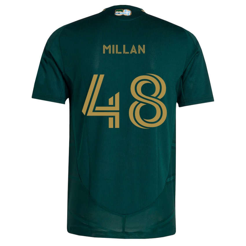 נשים Marco Millan #48 ירוק כהה חום ג'רזי ביתית 2026/27 חולצה קצרה