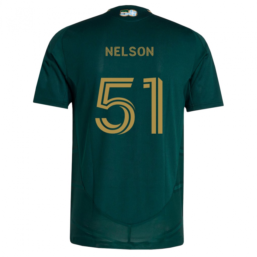 נשים Maxton Nelson #51 ירוק כהה חום ג'רזי ביתית 2026/27 חולצה קצרה