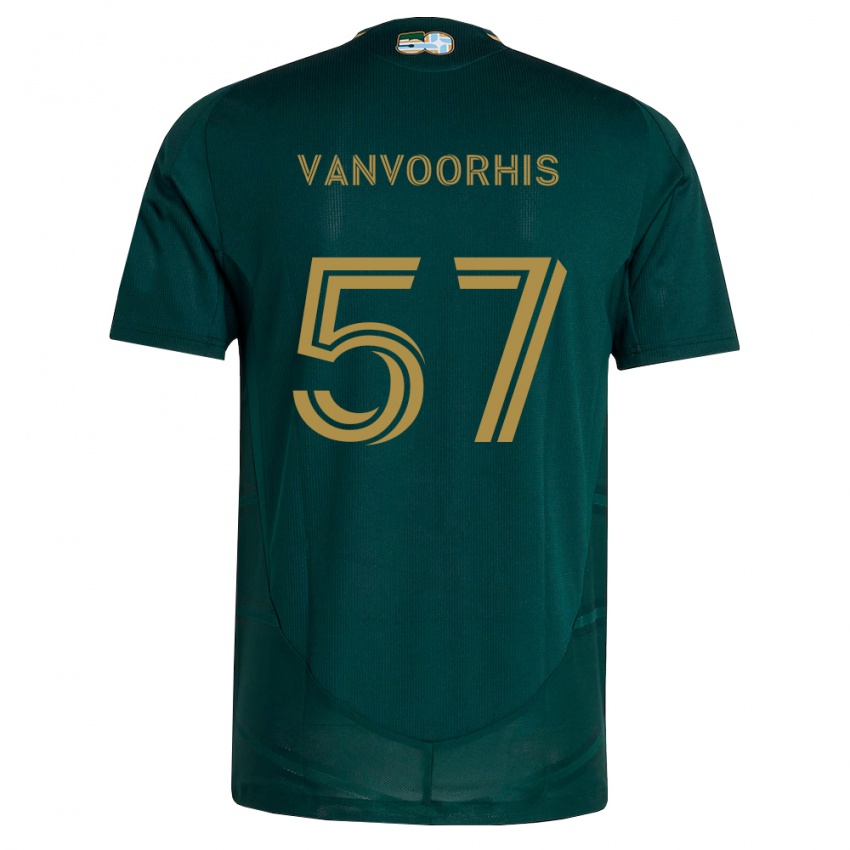 נשים Bryce Vanvoorhis #57 ירוק כהה חום ג'רזי ביתית 2026/27 חולצה קצרה