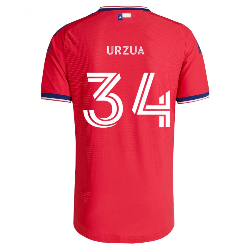 נשים Alejandro Urzua #34 אדום כחול לבן ג'רזי ביתית 2026/27 חולצה קצרה
