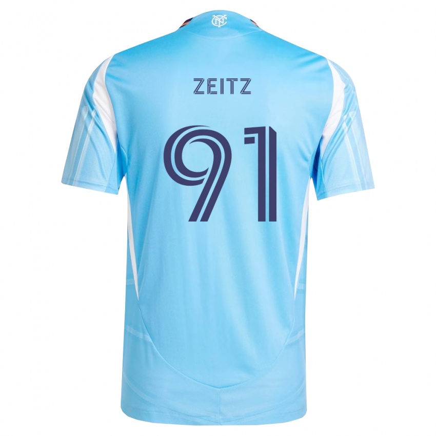נשים Uriel Zeitz #91 כחול שמיים לבן ג'רזי ביתית 2026/27 חולצה קצרה