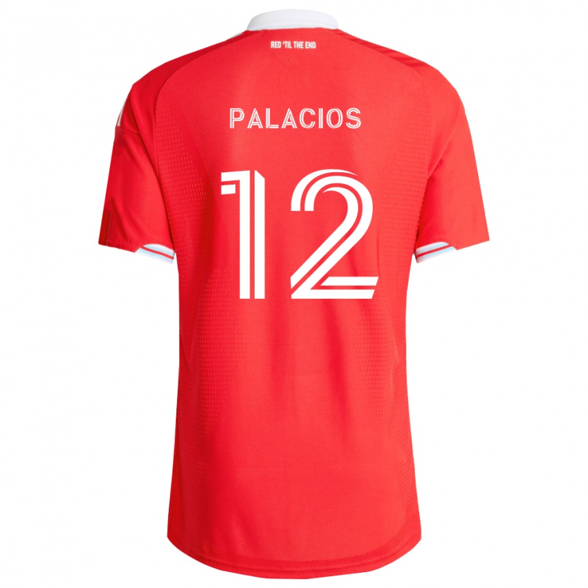 נשים Denzel Palacios #12 אדום כחול עמוק לבן ג'רזי ביתית 2026/27 חולצה קצרה
