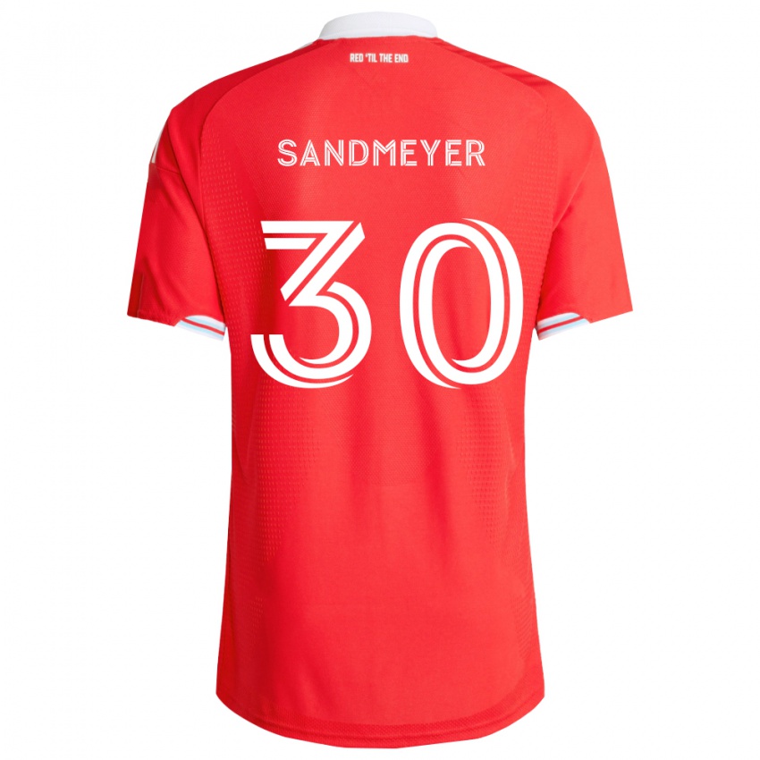 נשים Jack Sandmeyer #30 אדום כחול עמוק לבן ג'רזי ביתית 2026/27 חולצה קצרה