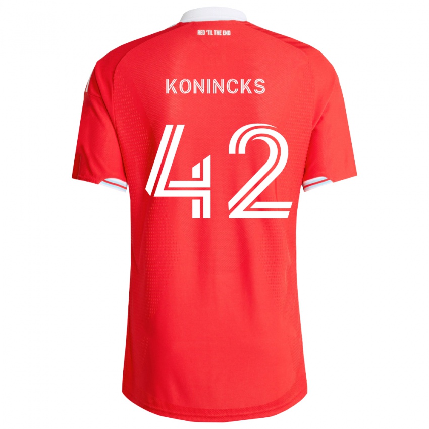 נשים Diego Konincks #42 אדום כחול עמוק לבן ג'רזי ביתית 2026/27 חולצה קצרה