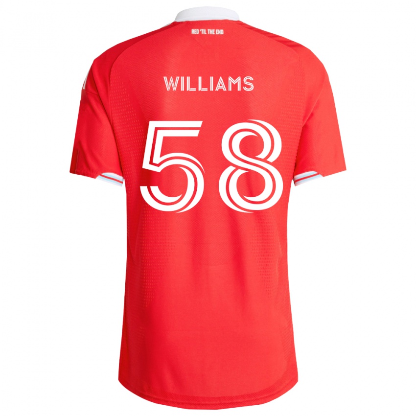 נשים Brody Williams #58 אדום כחול עמוק לבן ג'רזי ביתית 2026/27 חולצה קצרה