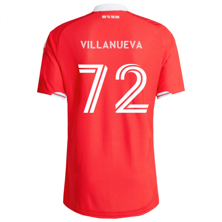 נשים Damyan Villanueva #72 אדום כחול עמוק לבן ג'רזי ביתית 2026/27 חולצה קצרה
