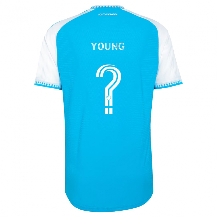 נשים Chandler Young #0 כחול שמיים לבן שחור ג'רזי ביתית 2026/27 חולצה קצרה