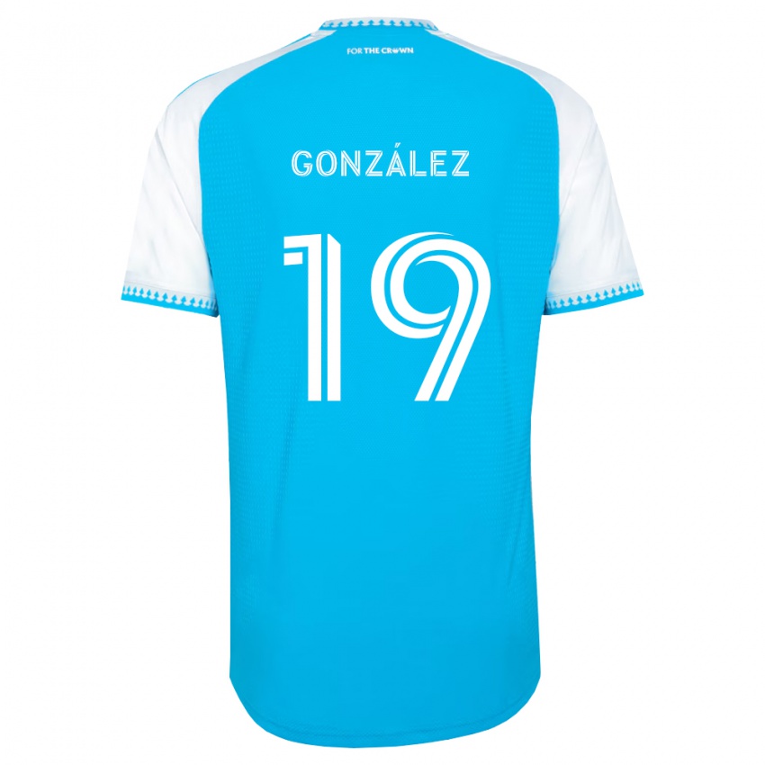 נשים Daniel González #19 כחול שמיים לבן שחור ג'רזי ביתית 2026/27 חולצה קצרה