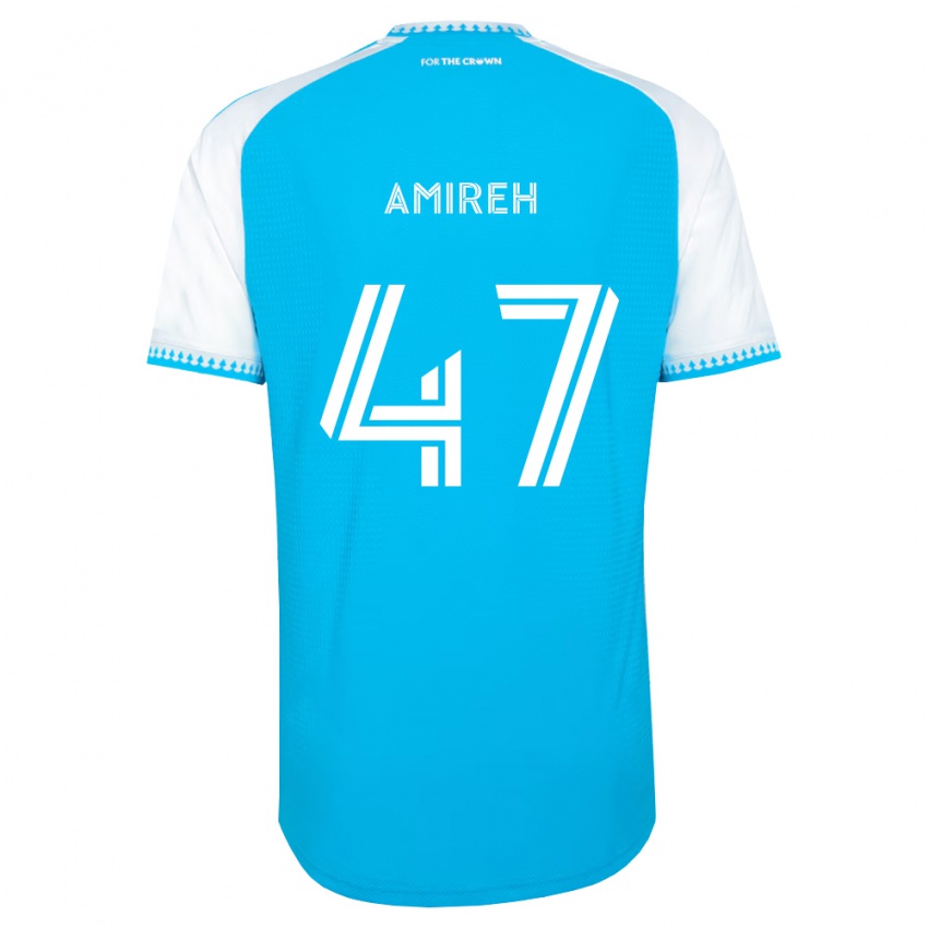 נשים Adam Amireh #47 כחול שמיים לבן שחור ג'רזי ביתית 2026/27 חולצה קצרה