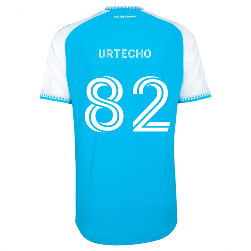 נשים Brendan Urtecho #82 כחול שמיים לבן שחור ג'רזי ביתית 2026/27 חולצה קצרה