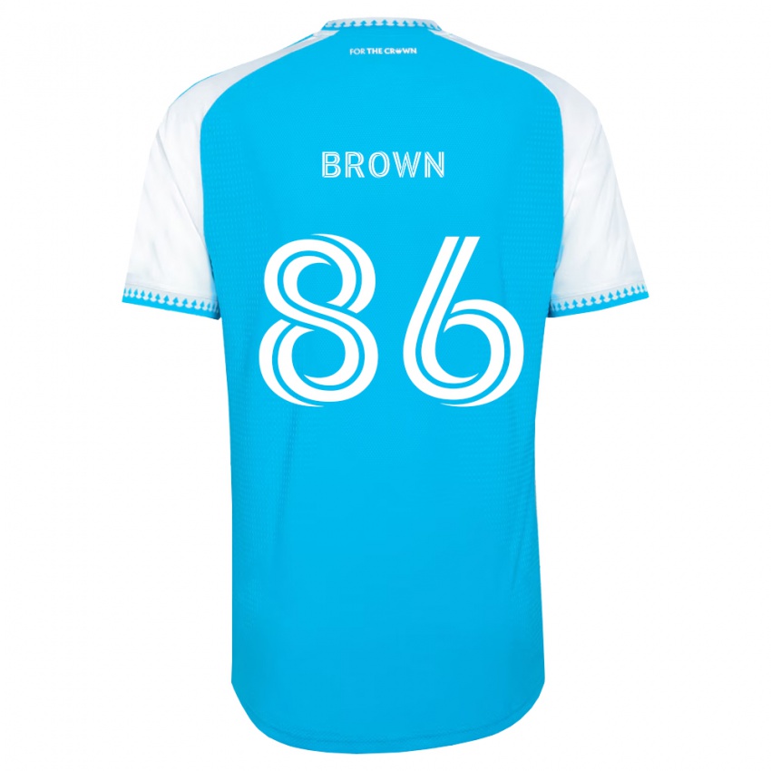 נשים Daniel Brown #86 כחול שמיים לבן שחור ג'רזי ביתית 2026/27 חולצה קצרה