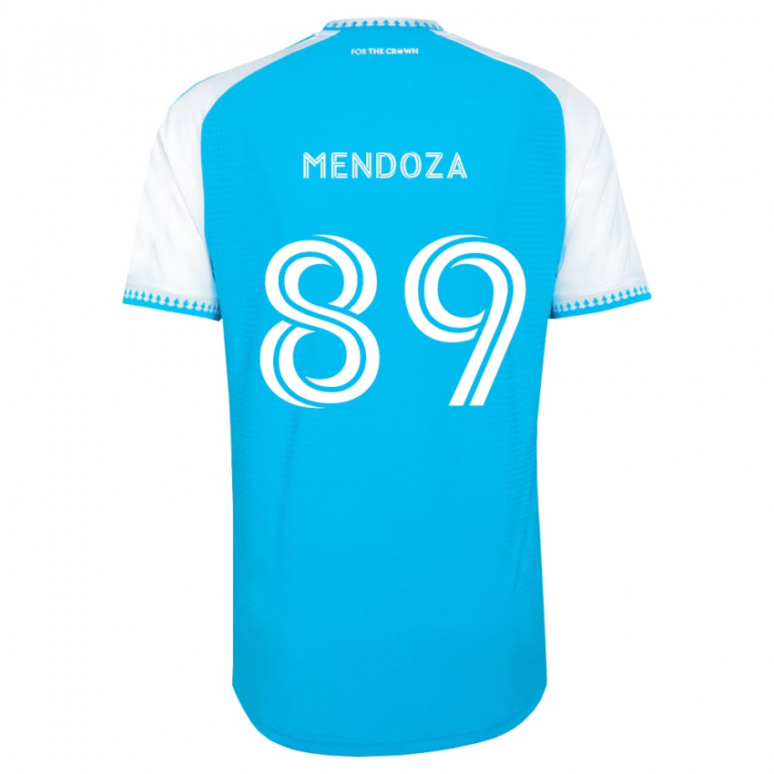 נשים Adrián Mendoza #89 כחול שמיים לבן שחור ג'רזי ביתית 2026/27 חולצה קצרה