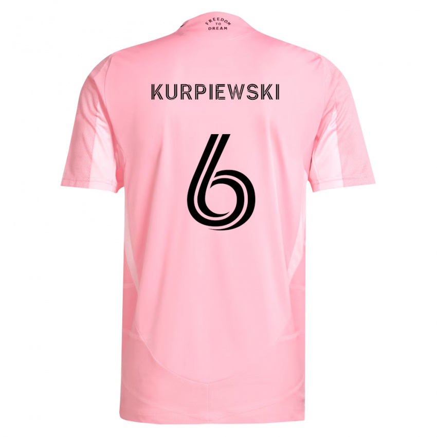 נשים Ethan Kurpiewski #6 ורוד שחור ג'רזי ביתית 2026/27 חולצה קצרה