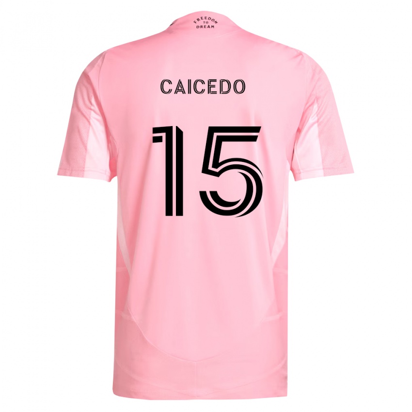 נשים Fricio Caicedo #15 ורוד שחור ג'רזי ביתית 2026/27 חולצה קצרה