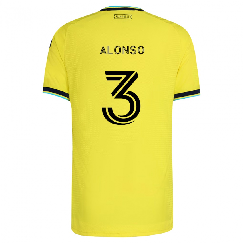 נשים Gabriel Alonso #3 כחול צי בהיר צהוב ג'רזי ביתית 2026/27 חולצה קצרה