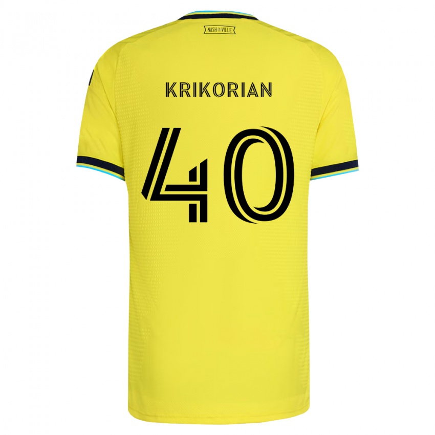 נשים Andre Krikorian #40 כחול צי בהיר צהוב ג'רזי ביתית 2026/27 חולצה קצרה