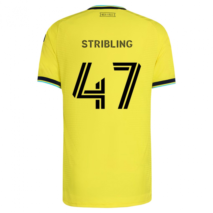 נשים Liam Stribling #47 כחול צי בהיר צהוב ג'רזי ביתית 2026/27 חולצה קצרה
