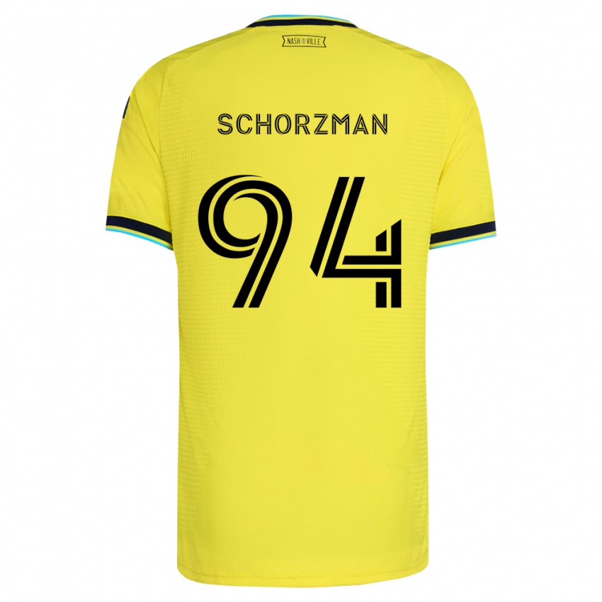 נשים Eamon Schorzman #94 כחול צי בהיר צהוב ג'רזי ביתית 2026/27 חולצה קצרה