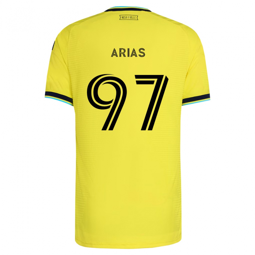 נשים Emmanuel Arias #97 כחול צי בהיר צהוב ג'רזי ביתית 2026/27 חולצה קצרה