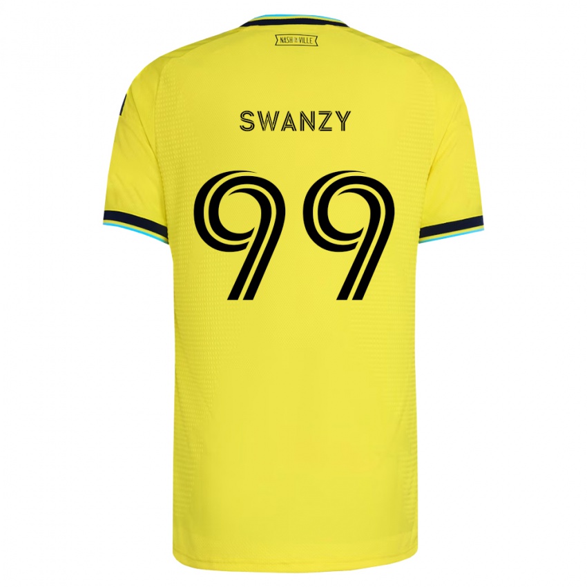 נשים Joshua Swanzy #99 כחול צי בהיר צהוב ג'רזי ביתית 2026/27 חולצה קצרה