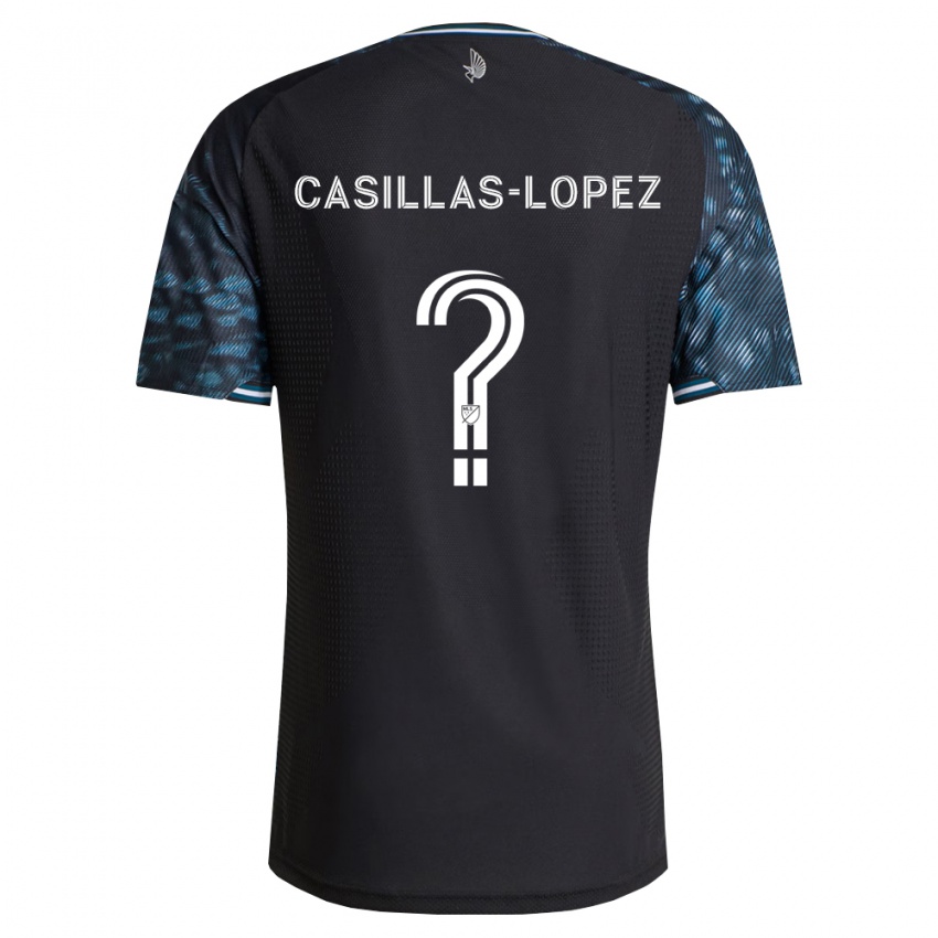 נשים Carlos Casillas-Lopez #0 שחור לבן ג'רזי ביתית 2026/27 חולצה קצרה