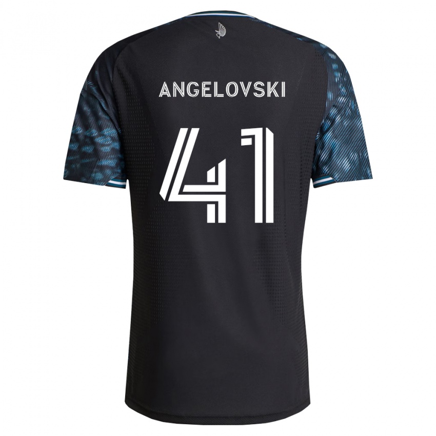 נשים Lazar Angelovski #41 שחור לבן ג'רזי ביתית 2026/27 חולצה קצרה