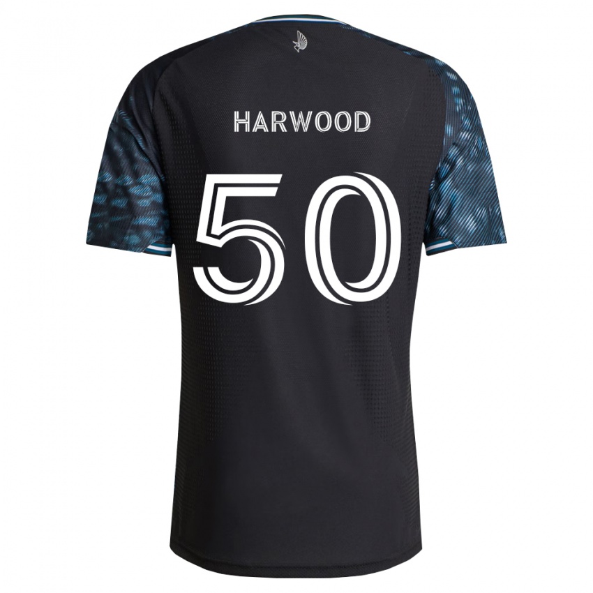 נשים Max Harwood #50 שחור לבן ג'רזי ביתית 2026/27 חולצה קצרה