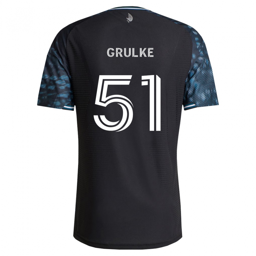נשים Calin Grulke #51 שחור לבן ג'רזי ביתית 2026/27 חולצה קצרה