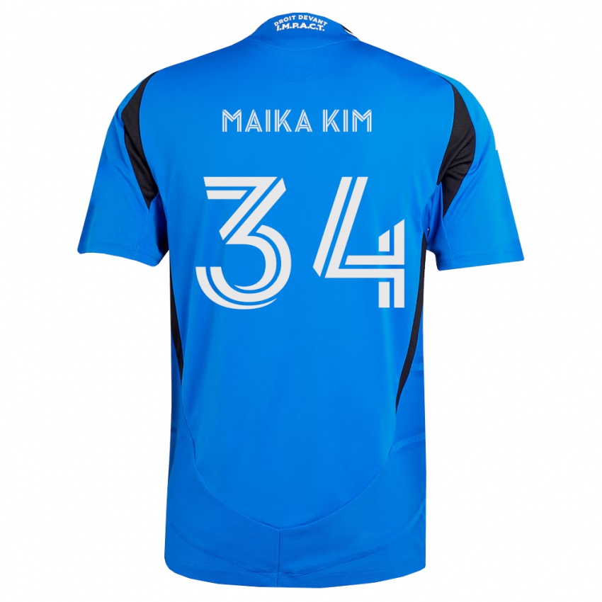 נשים Guerrier Maika Kim #34 כחול לבן שחור ג'רזי ביתית 2026/27 חולצה קצרה