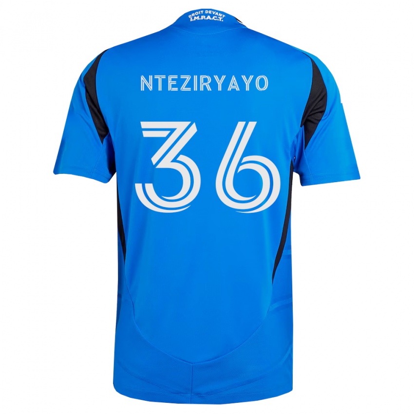 נשים Josh Nteziryayo #36 כחול לבן שחור ג'רזי ביתית 2026/27 חולצה קצרה