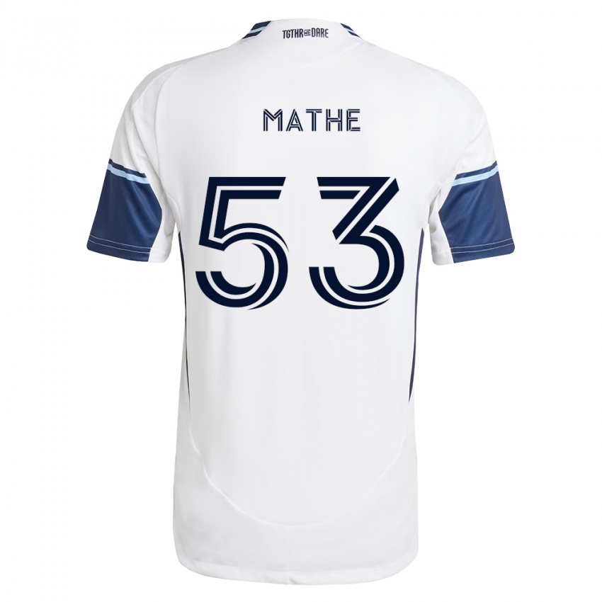 נשים Immanuel Mathe #53 לבן כחול מלכותי ג'רזי ביתית 2026/27 חולצה קצרה