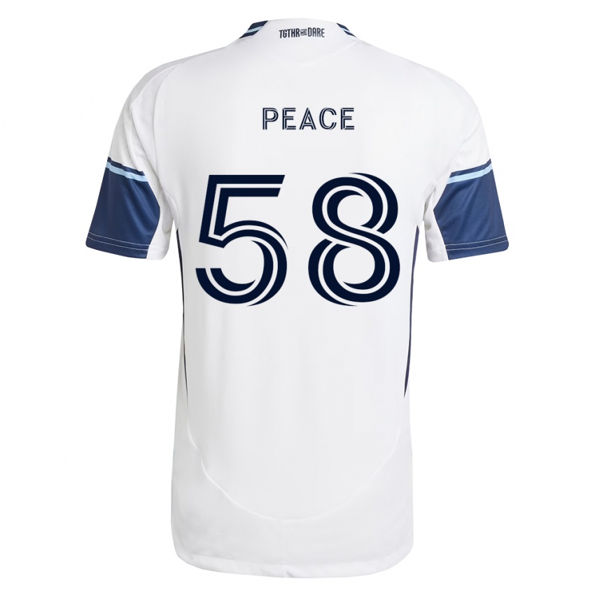 נשים Jesse Peace #58 לבן כחול מלכותי ג'רזי ביתית 2026/27 חולצה קצרה