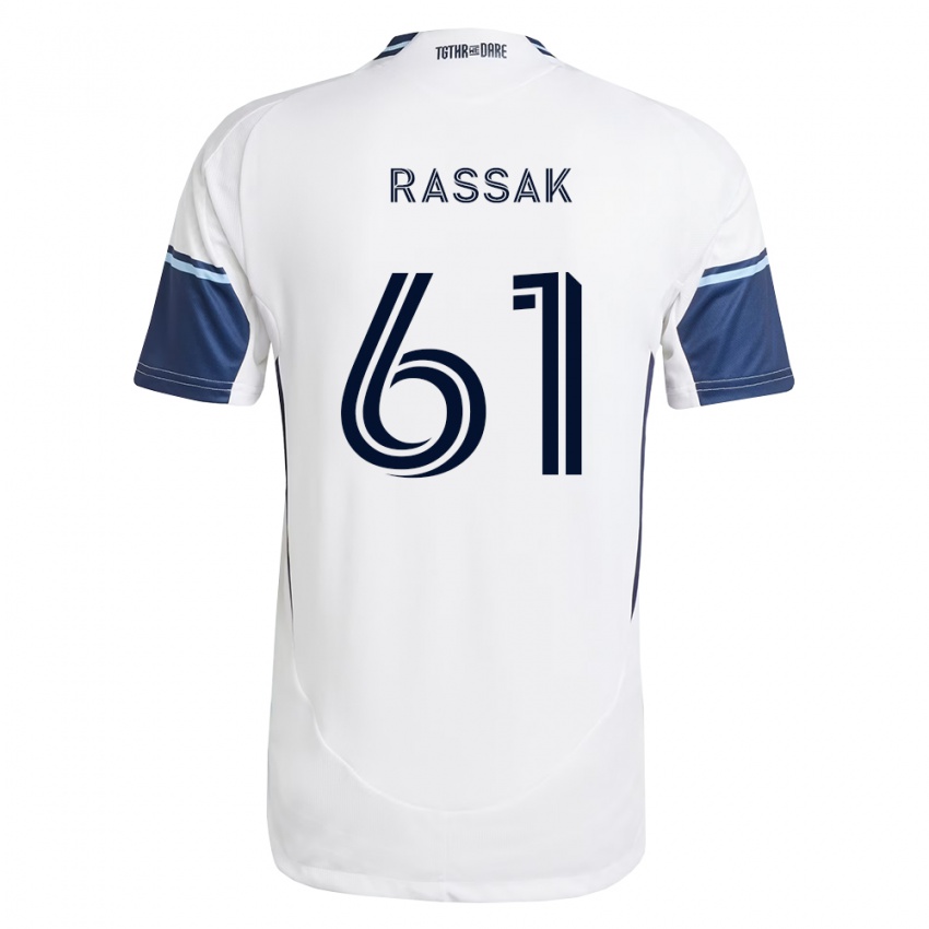 נשים Carson Rassak #61 לבן כחול מלכותי ג'רזי ביתית 2026/27 חולצה קצרה