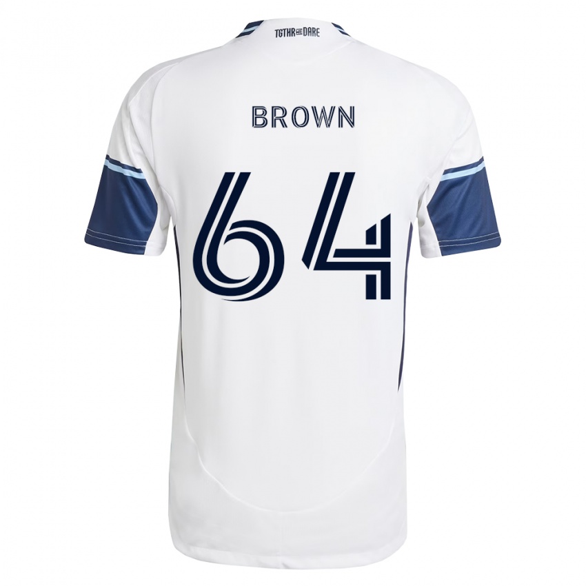 נשים Tyler Brown #64 לבן כחול מלכותי ג'רזי ביתית 2026/27 חולצה קצרה