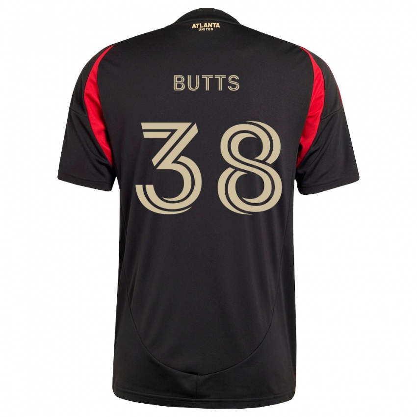נשים Liam Butts #38 שחור אדום ג'רזי ביתית 2026/27 חולצה קצרה