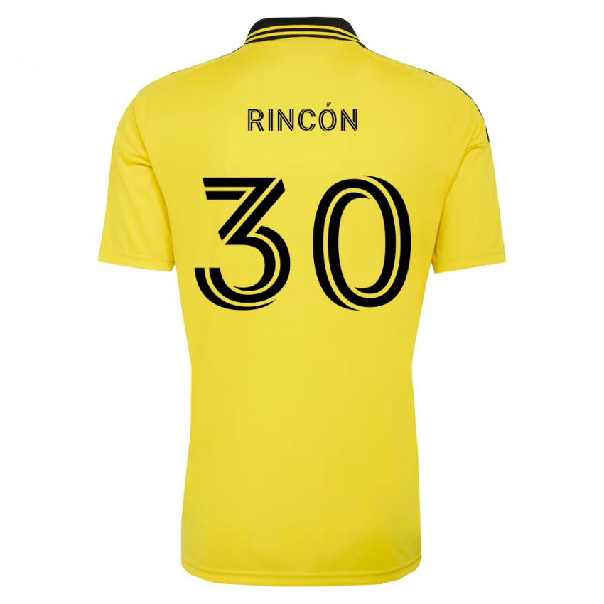 נשים Nicolás Rincón #30 צהוב שחור ג'רזי ביתית 2026/27 חולצה קצרה