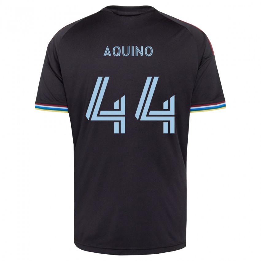 נשים Chris Aquino #44 שחור כחול שמיים ג'רזי ביתית 2026/27 חולצה קצרה